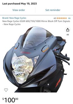 GSXR 600/750/1000 Mirror Block Off Turn Signals