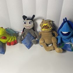 Disney Store NWT A Bug’s Life Mini Bean Bag Plush Set of 4 Heimlich Francis Flea