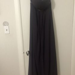 Bill Levkoff bridesmaid dress in eggplant