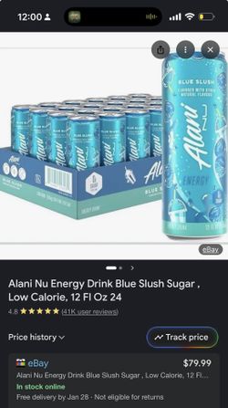 Alani 24 pack flavor-blue slushie