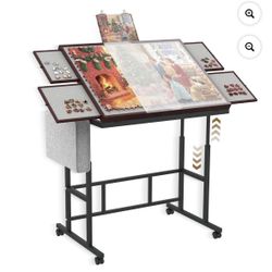 34"x26" Jigsaw Puzzle Table 1500 Pcs, Puzzle Board w/Drawers & Wheels - New