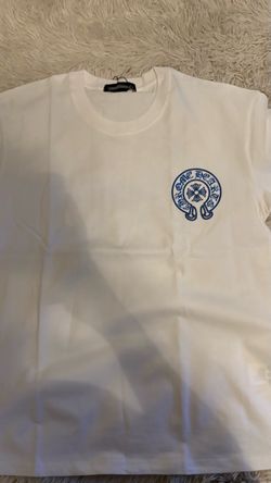 Chrome Hearts White T-Shirt Blue Logo