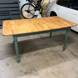 Refinished Oak Dining Table with Leaf
