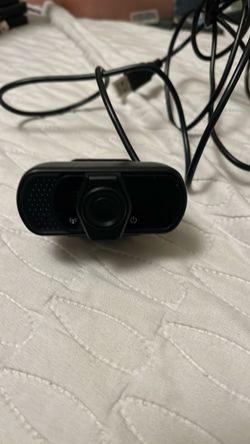Black USB Webcam with Built-in Microphone