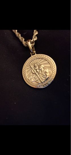 14k saint christopher medallion