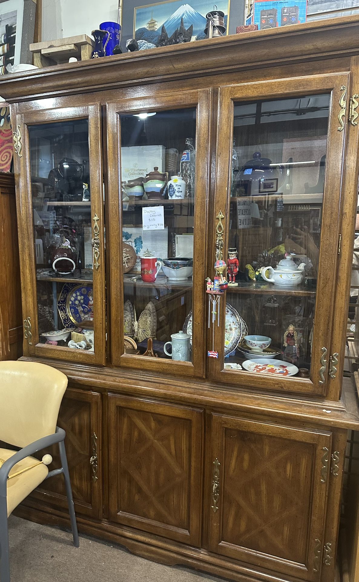 Brown display cabinet