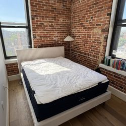 Ivory Velvet Queen Size Bed Frame