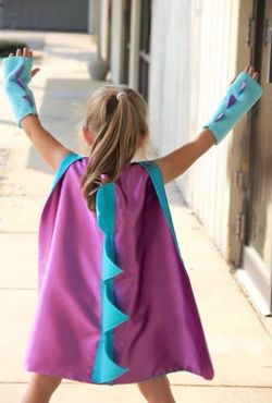 Halloween costume- Dinosaur/ Dragon Cape and Gauntlets Set