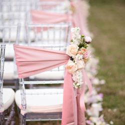 10 -6"x106" Pink Satin Chair Sashes
