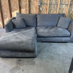 FREE DELIVERY -  Gray Feathers Sectional Sofa