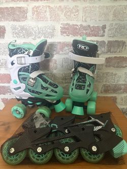 Roller skates can switch into roller blades