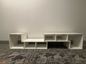 Gorgeous White Bookcase / Shelf / Organization Unit Set: Reconfigurable (2 Pieces)
