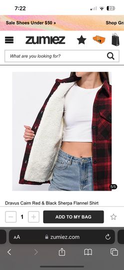 Dravus Cairn Red & Black Sherpa Flannel Shirt