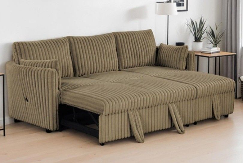 Brand New Brown Sectional Sofa Sleeper