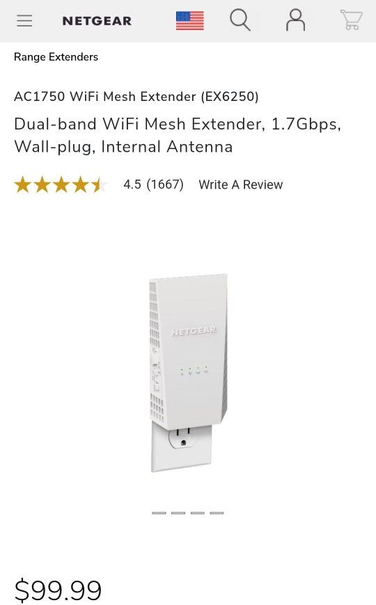 NETGEAR WiFi Mesh Extender AC1750 Dual Band