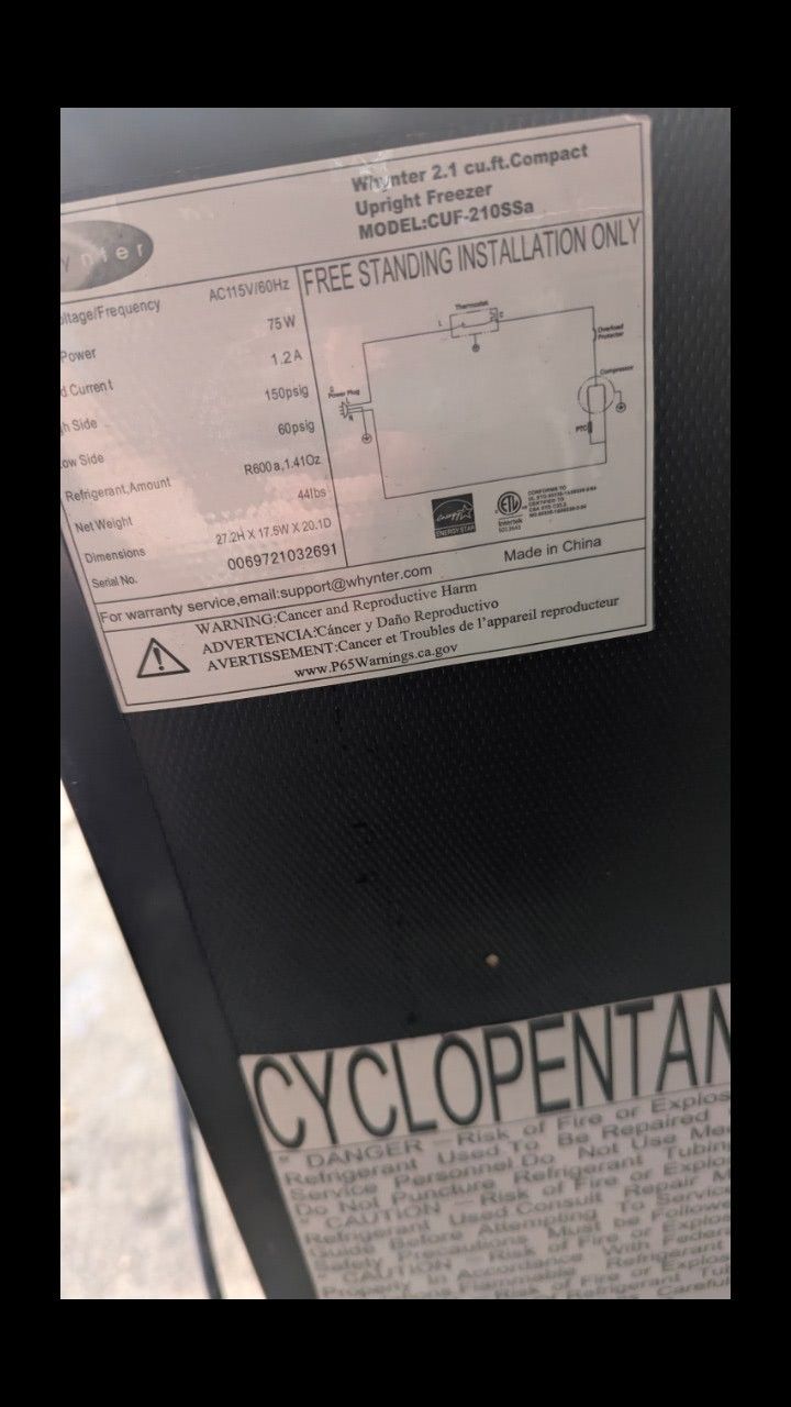Whynter Freezer