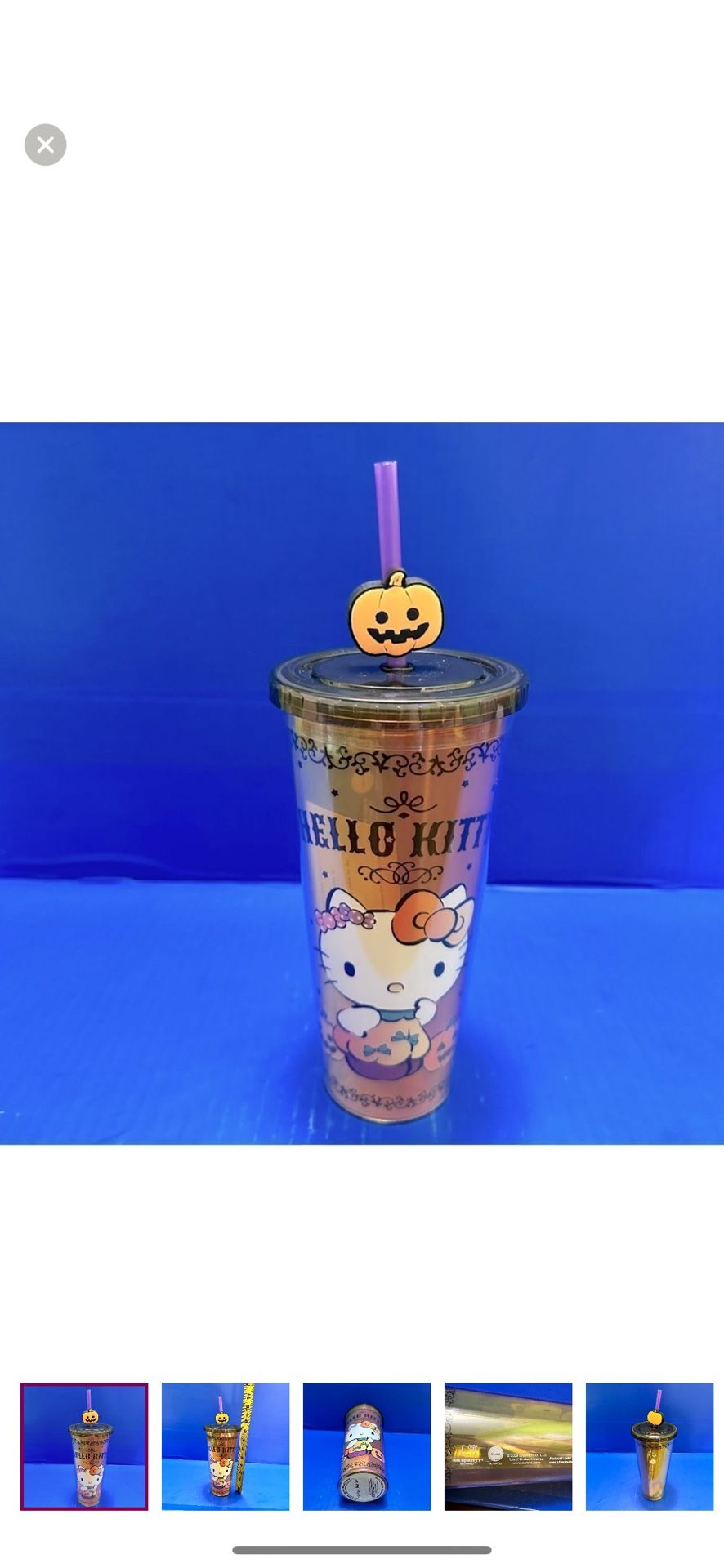 Hello Kitty Halloween Pumpkin Travel Tumbler Cup