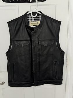 Leather motorcycle vest