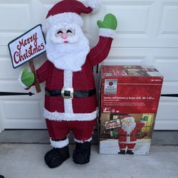 6 FT Christmas Inflatable Santa With Sign  Indoor Outdoor Decor No Lights