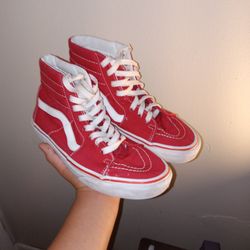 Red Vans Size 7 Men Size 8.5 Women