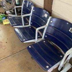 Dallas Cowboys Irving Texas Stadium set of 3 chairs. Chairs have been custom renumbered to read 8, 22, 88.  Great piece of history to own!!
