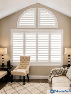Shutter Blinds Bright White, Window Treatments 909‑681‑7003