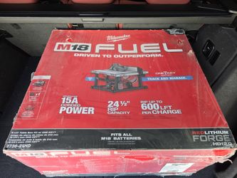 Milwaukee M18 Fuel Table Saw with 12.0 Forge Battery Rapid Charger