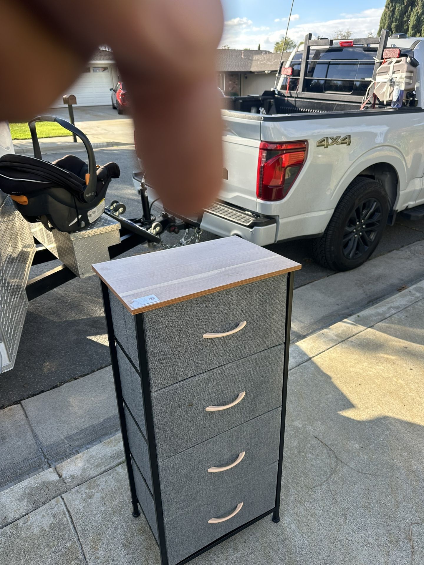 2 4 Drawer Fabric Dresser for Bedroom, Tall Chest of Drawer Organizer Storage Cabinet for Closet, Entryway, Grey