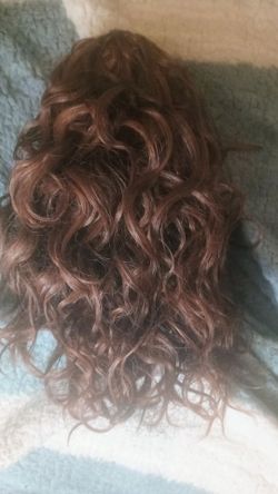 Clip in Brown Wavy pony Hair Wig