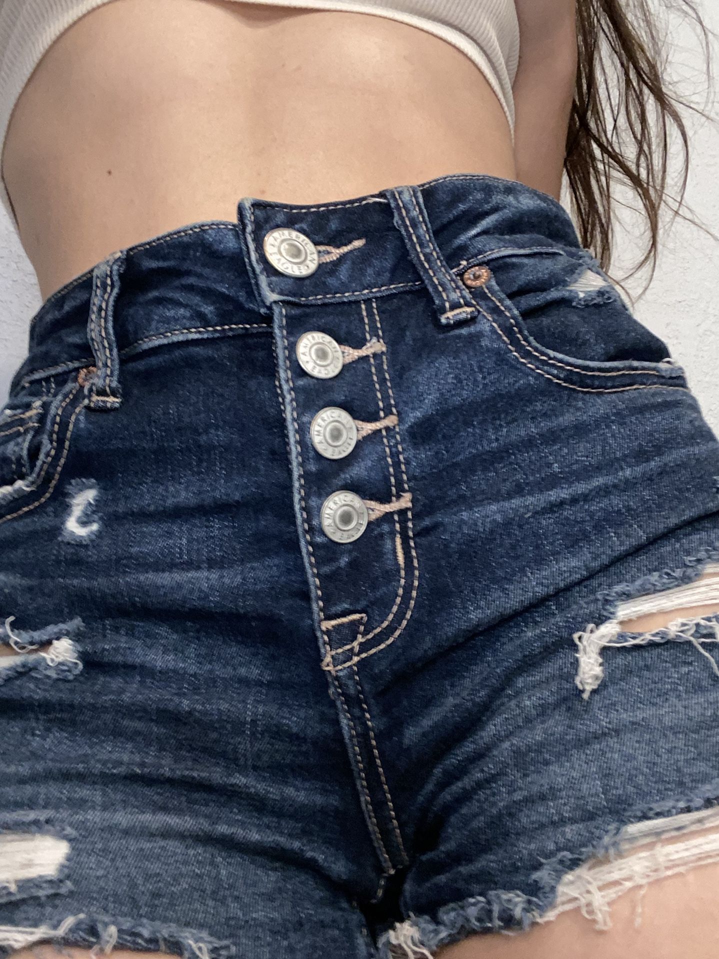 American Eagle High Rise Shortie Jean Short Size 4
