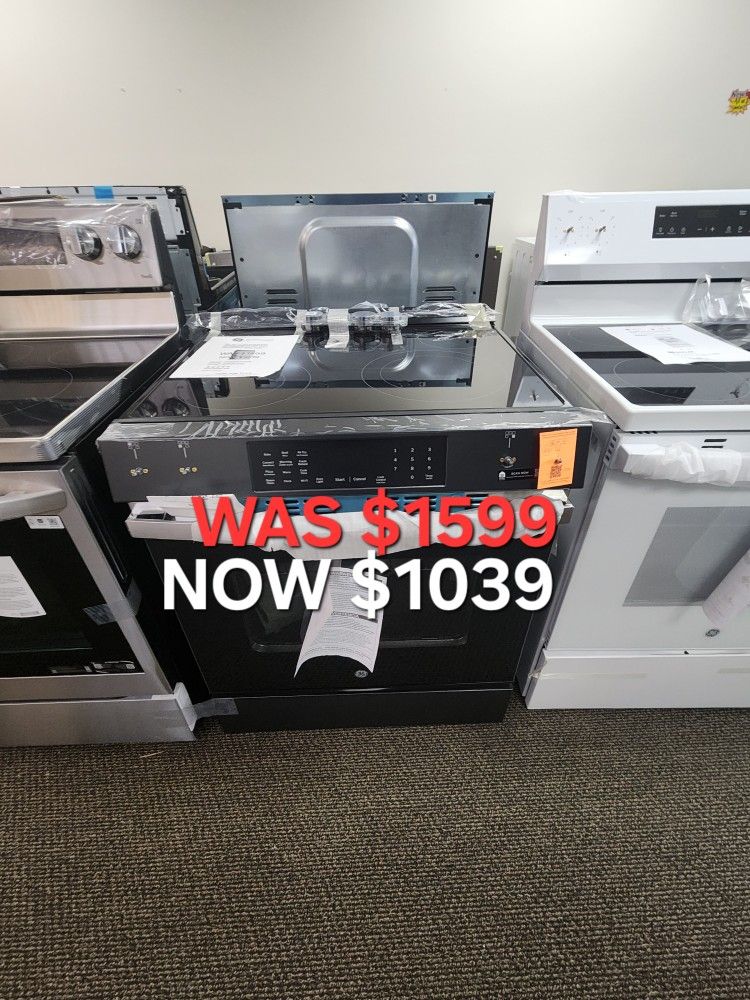 GE 30" SLIDE IN ELECTRIC CONVECTION RANGE WITH NO PREAHEAT, AIR FRY AND EASYWASH