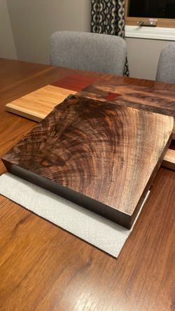 Artisanal Figured Walnut Chopping Block