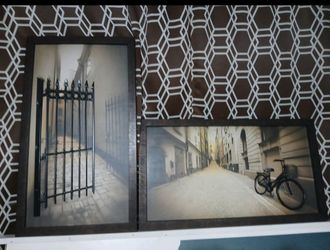 2) Scenic Art Canvas Prints with Wooden Frames Wall Art Decor