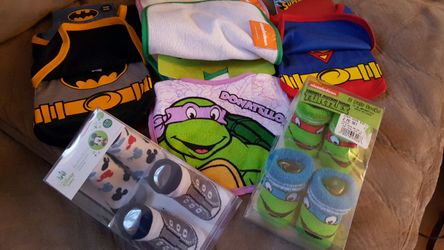 Brand new baby bibs and shoes. All in original packaging
