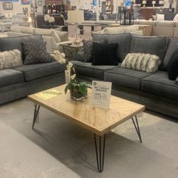 Large Gray Sofa And Loveseat Couch Set NEW