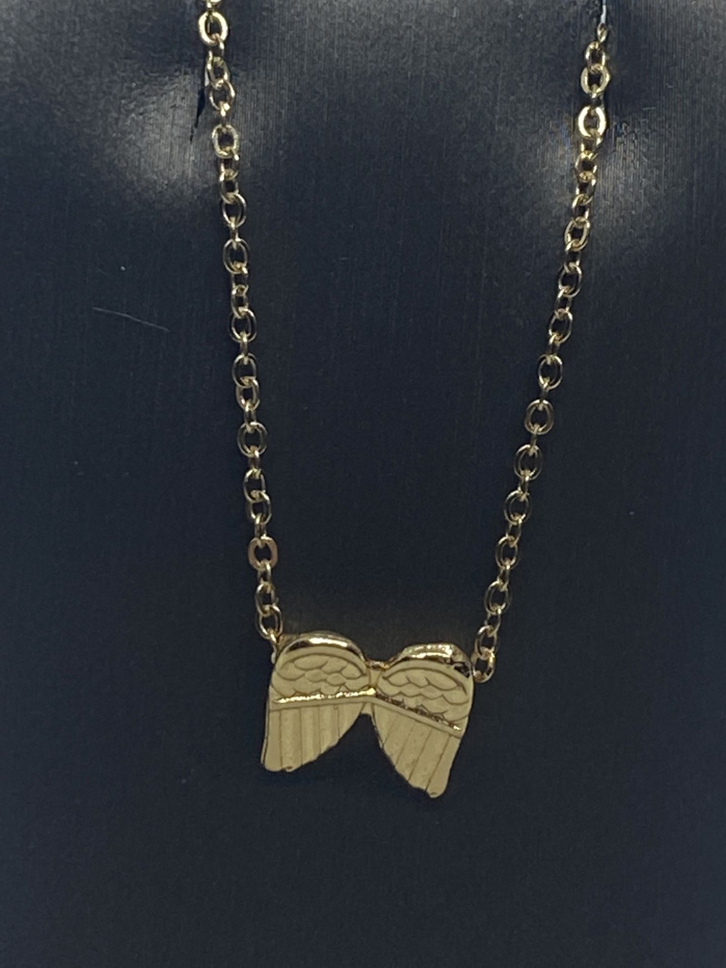 Fashion Gold Plate Angel Wing Pendant Necklace