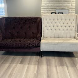 Two Loveseats Settee Couch