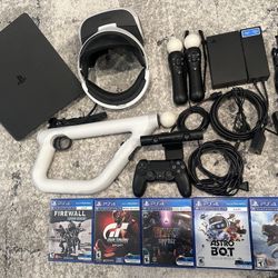 Sony PlayStation 4 Slim 1TB PS VR Headset Bundle Games Remote Aim Controller PS4 Virtual Reality