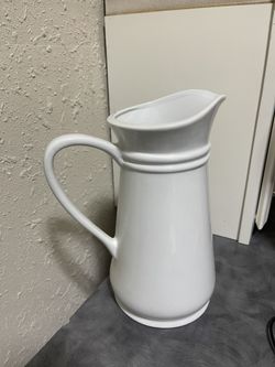 White Pottery Barn Vase/ Drink Canister