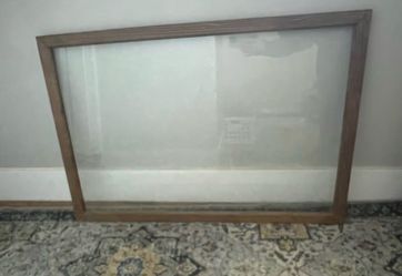 Large Wood Framed Glass Panel