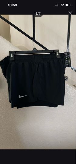 WOMENS NIKE NEW DRI-FIT ATHLETIC RUNNING SHORTS BLACK XL