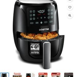 Gourmia 6 QT Air Fryer, 12 Presets, FryForce 360, XL Capacity, 1500W, Black