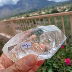 Double Terminated Quartz Crystal Natural 4.5" Clear 424 Grams Mineral Specimen