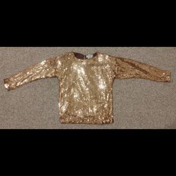 Vintage 1980s Candlelight by Jainson's International silk gold sequin long sleeve blouse in a vintage size medium