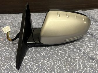 2014 Kia Cadenza Left Driver Side Mirror W Blind Spot Satin Metal 16 Wire