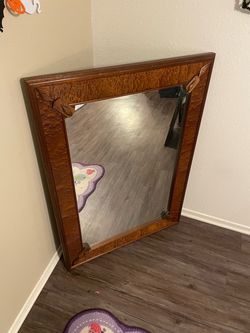 Medium Wood Framed Wall Mirror