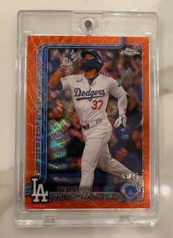2025 Topps Chrome - Teoscar Hernandez #128 Orange Wave Refractor /25 Dodgers