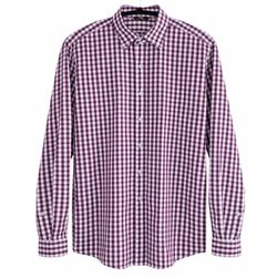 Paul Jones Purple White Gingham Button Down Shirt Mens XL Long Sleeve Check Dress Shirt