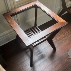 BOBS Furniture Living Room End Tables w/ Glass Top