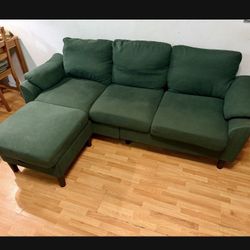 Small Green Sofa with ottoman